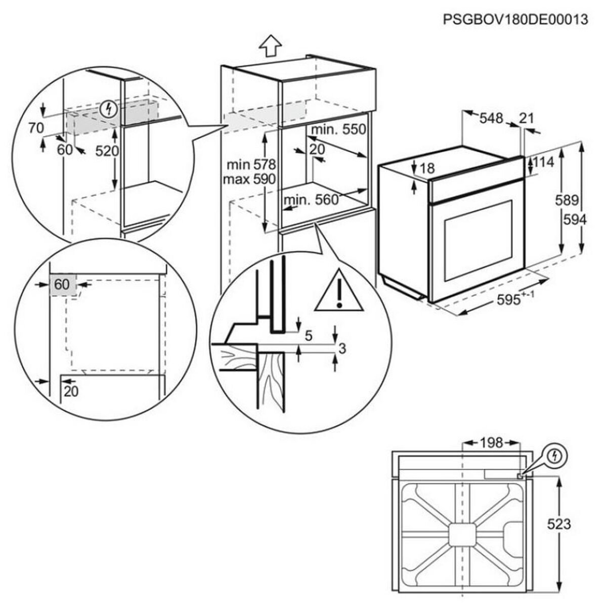 Фурна за вграждане AEG OA5CB31SM. , 72 , Push бутони , А , Каталитични панели - Image 3