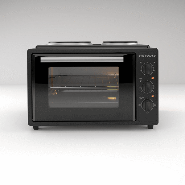 Готварска печка (мини) Crown CMO-355BF , 2 ток , Черен