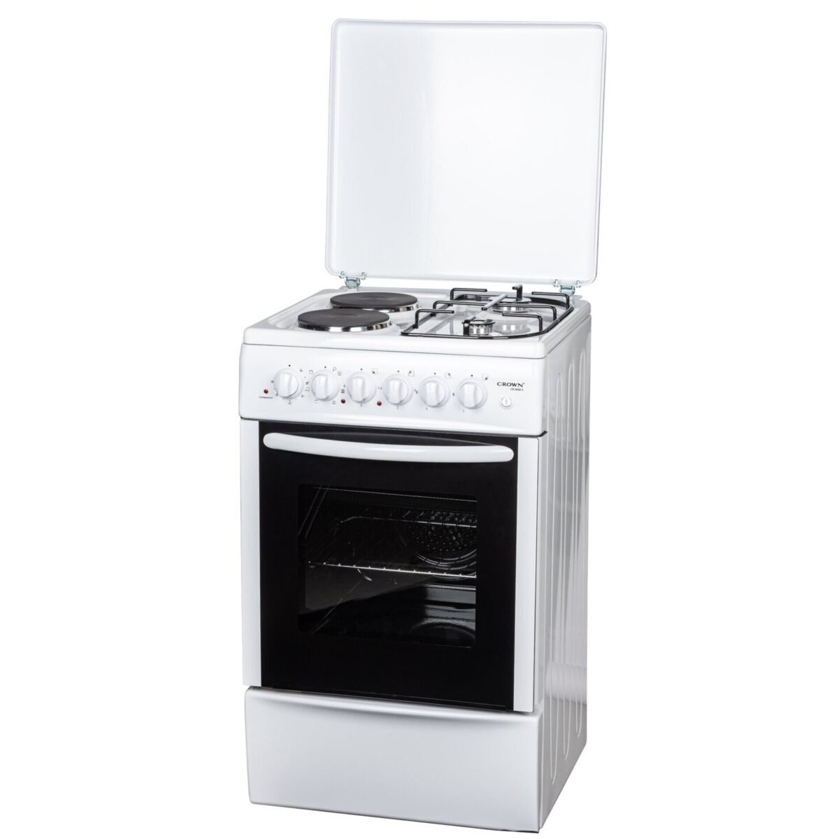 Готварска печка (ток/газ) Crown CR-5050V , 2 газ 2ток , Бял - Image 1