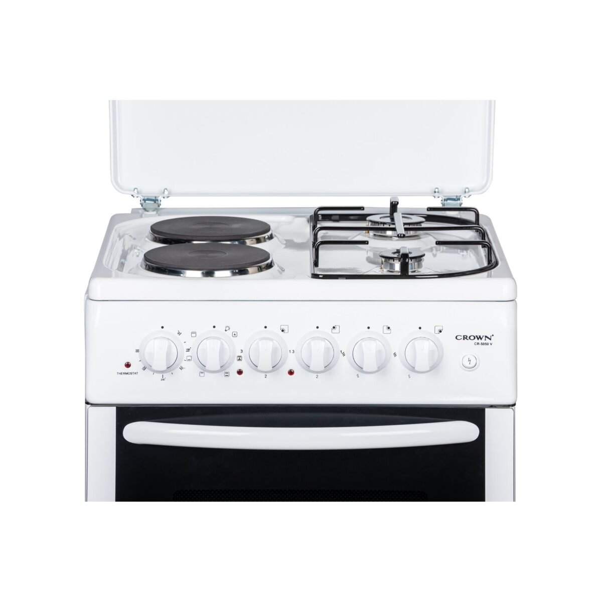 Готварска печка (ток/газ) Crown CR-5050V , 2 газ 2ток , Бял - Image 4