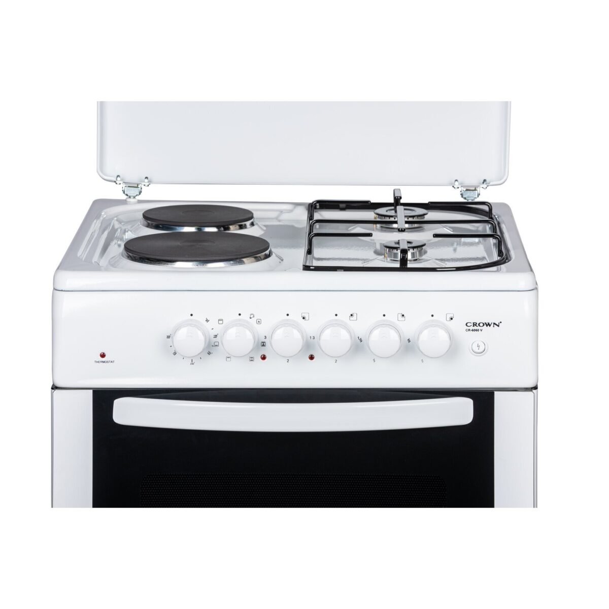 Готварска печка (ток/газ) Crown CR-6060V , 2 газ 2ток , Бял - Image 4