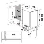 Съдомиялна машина за вграждане Whirlpool WSIC 3M27 , 10 комплекта, 450 Ш, мм, E - Image 9