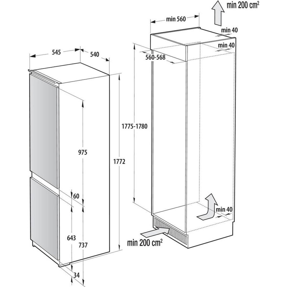 Вграден хладилник с фризер Gorenje NRKI517E41 , 252 l, E , No Frost , Да - Image 8