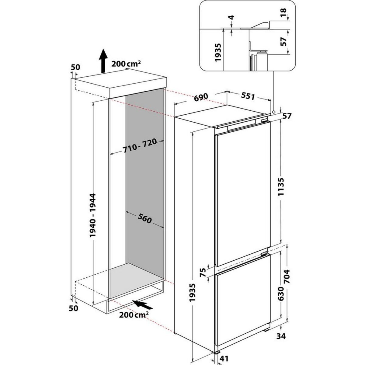 Вграден хладилник с фризер Whirlpool WH SP70 T241 P , 394 l, E , No Frost , Да - Image 10