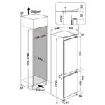 Вграден хладилник с фризер Whirlpool WHC18 T132 , 250 l, E , No Frost , Да - Image 5