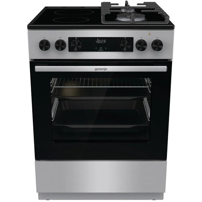 gotvarska-pecka-tokgaz-gorenje-gkc6c60xt-66962f44609f2_800x800 Готварска печка (ток/газ) Gorenje GKC6C60XT , 2 газ 2ток , INOX - Image 1